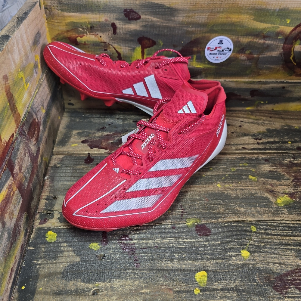 Size 11.5 Adidas Adizero Electric Football Cleats Team Power Red/White IH5033 - Picture 1 of 8